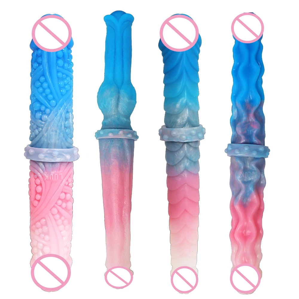 Супер длинный реалистичный фаллоимитатор с двойной головкой большой узел пенис