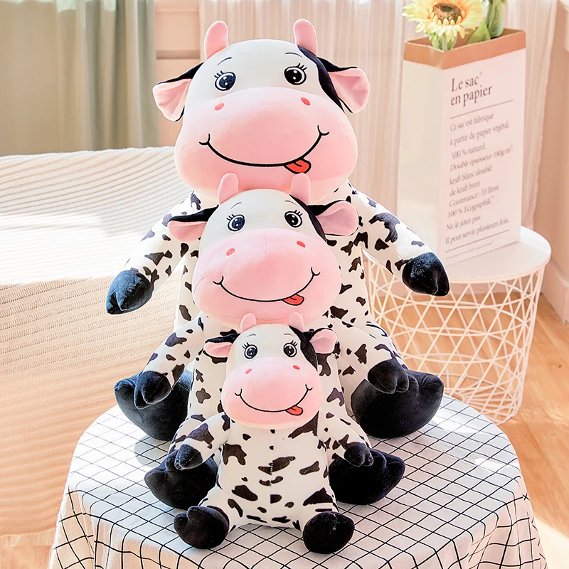 

candice guo plush toy stuffed doll cartoon animal cow cattle baby bedtime stoy friend christmas present birthday baby gift 1pc