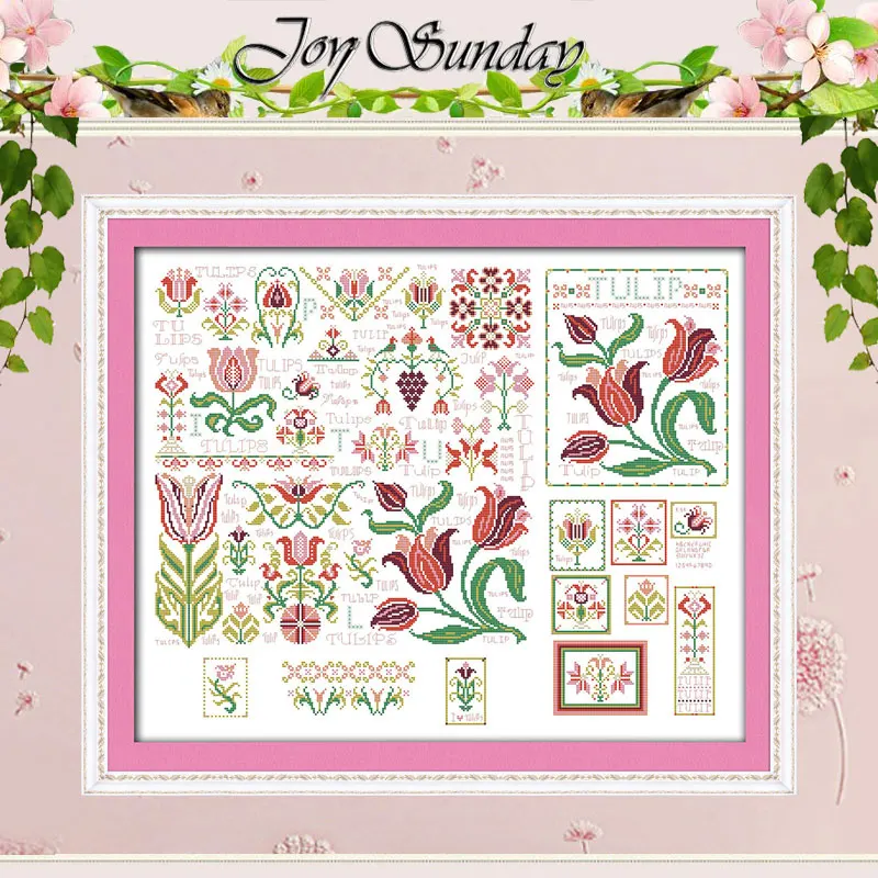 

Набор для вышивки тюльпанами 11CT 14CT, Набор для вышивки крестиком с цветами, оптовая продажа