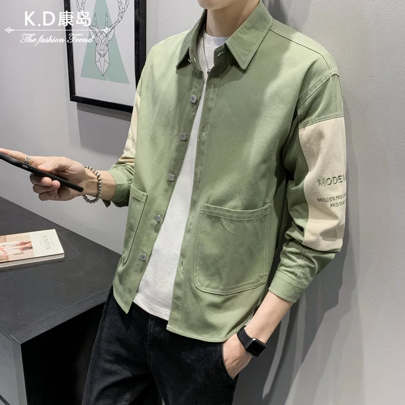 

Spring autumn 2021 new shirt jacket men's Korean spring and autumn clothes thin top clothes shirt all-match casual denim jacket