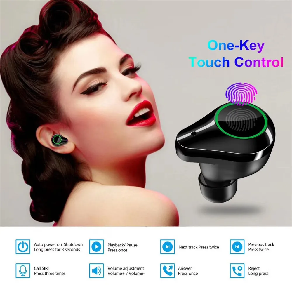 T9 TWS Bluetooth наушники настоящие беспроводные стерео с шумоподавлением цифровым