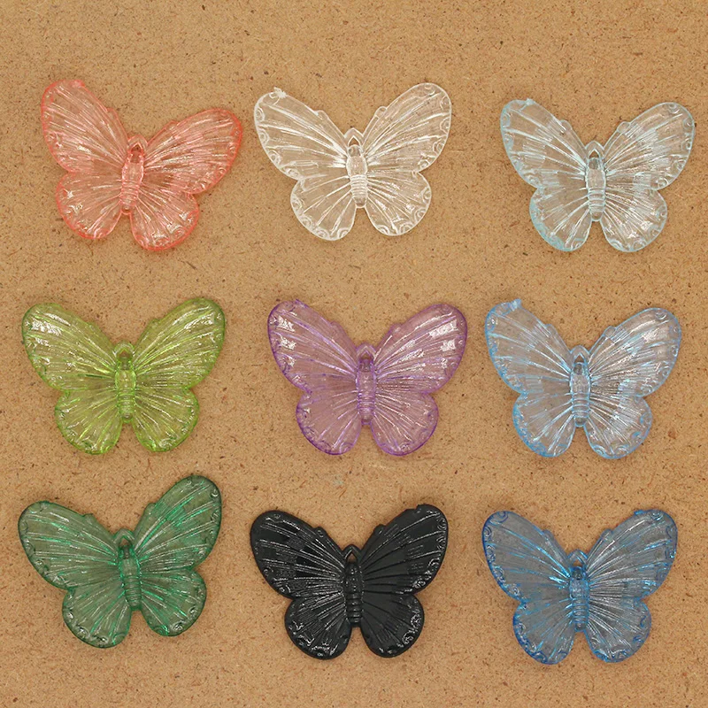 10 шт. акриловые большие прозрачные подвески в виде бабочки животные 31x41 мм