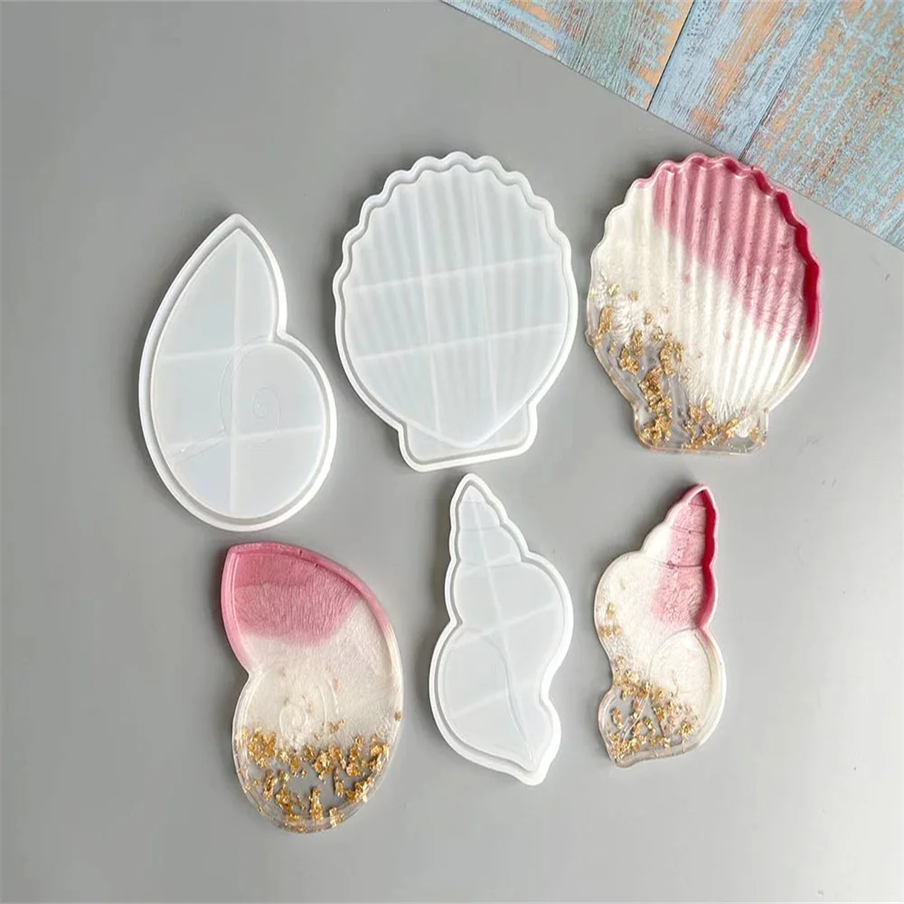 

Tray Mold Resin Storage Silicone Mold Diy Epoxy Resin Glue Handmade Marine Shell Mold Saucer Desktop Decoration Casting