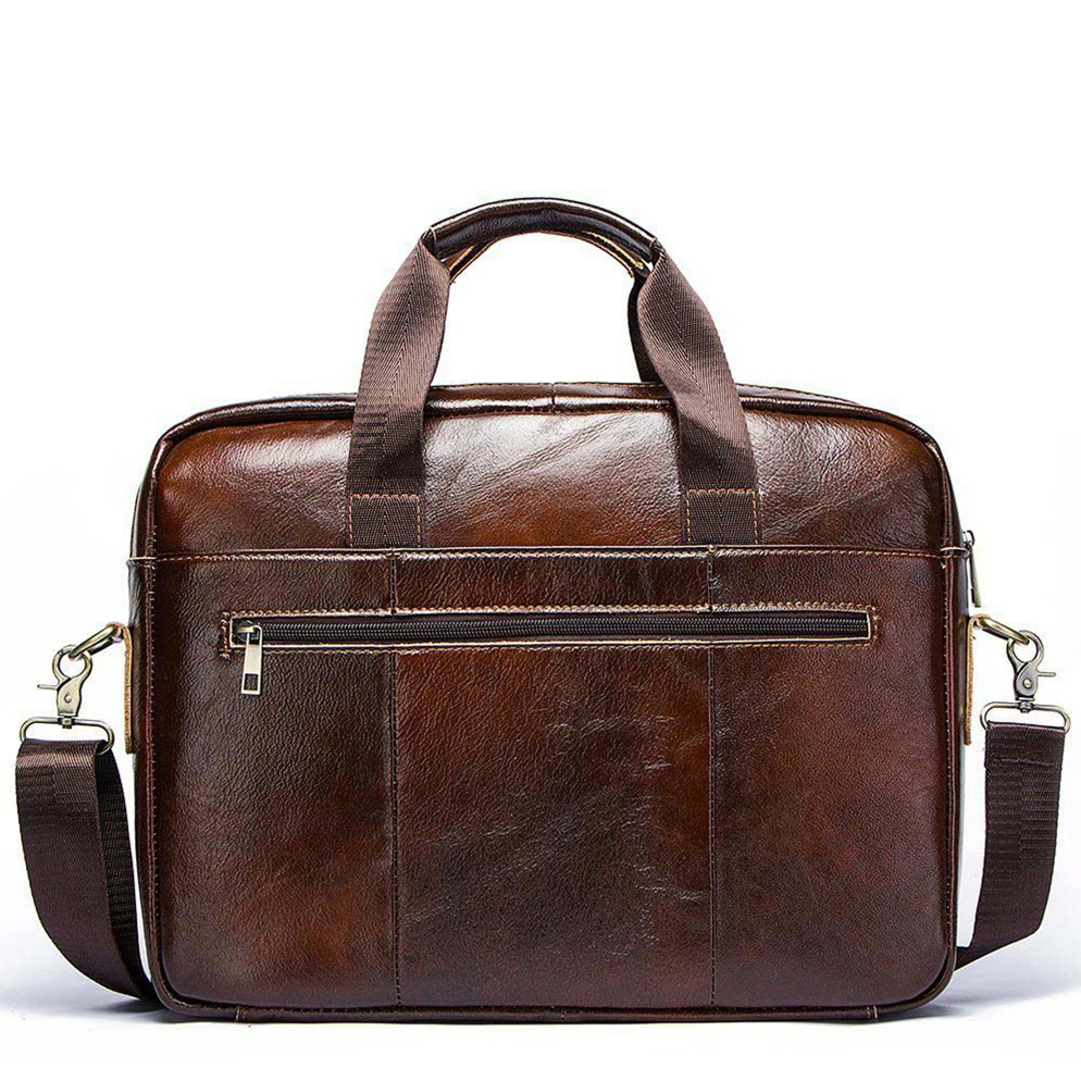 100% Genuine Leather Men's Retro Shoulder Bag Crossbody Bags Men Quality Large Capacity Business Handbag for 13.3" Laptop