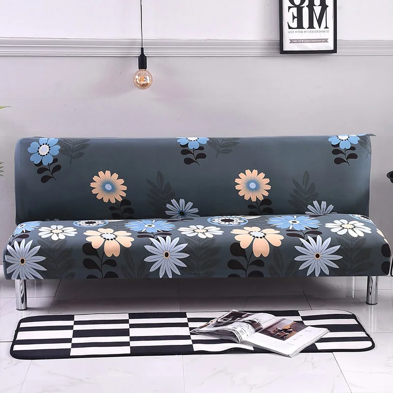 

Universal Size Armless Sofa Bed Covers Cheap Couch Folding Seat Slipcover Stretch Cover Protector Elastic Cover Spandex For Home