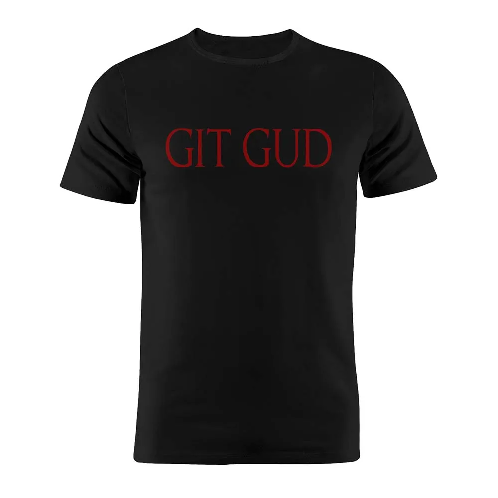 Футболка унисекс из 100% хлопка подарок с рисунком Dark Souls Git Gud Silhouette|Мужские
