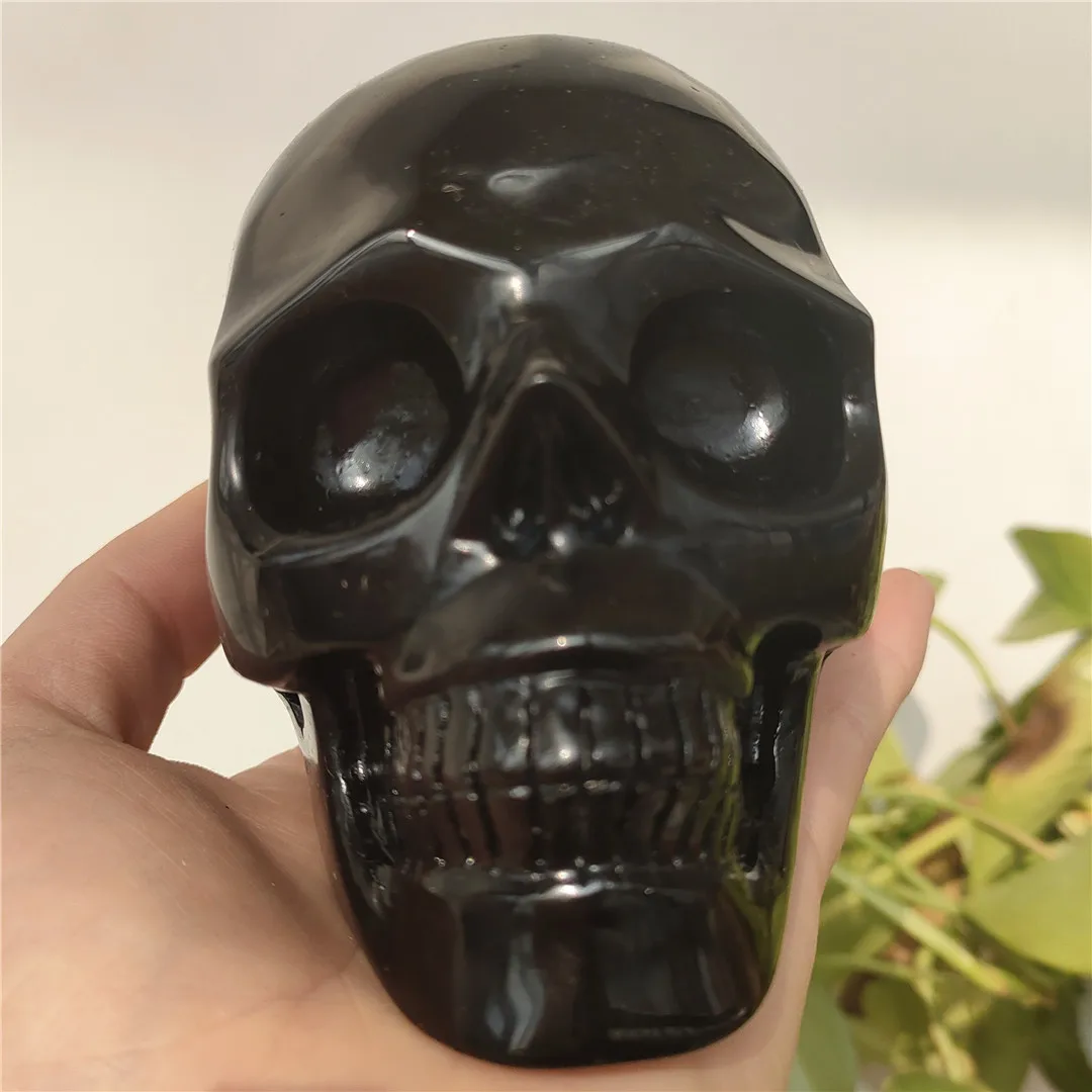 

1pcs 800-1000g Large Natural Black Obsidian Stones And Minerals Carved Skull For Home Decor Reiki Energy Chakra Gifts