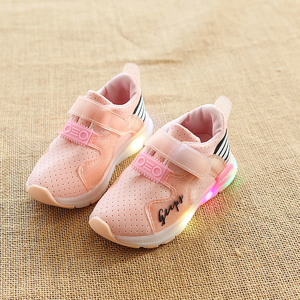 New Kids shoes Led shoes Casual Sport Running Shoes Sneakers Children Luminous Shoes Boys Girls Stripe Baby Non-slip Sneakers