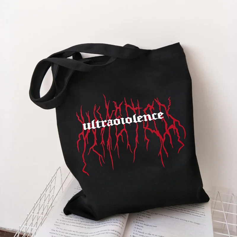 

Summer Gothic New Letter Street Fun Harajuku Hip Hop Female Black Canvas Casual Fashion Vintage Japanese College Shoulder Bags