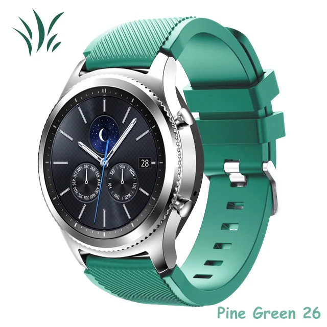 pine green 22 мм ремешок для часов samsung Galaxy watch 46 мм 42 мм active 2 gear S3 Frontier ремешок huawei часы gt спортивный браслет 20 - Band Color: pine green