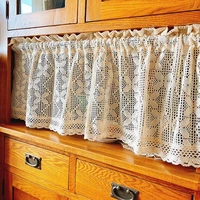 pastoral style cotton thread crocheted short curtain for the room cafe curtains small kitchen curtains four leaf clover pattern