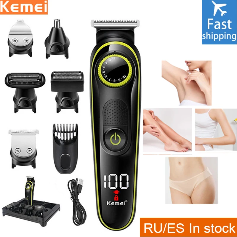 

Kemei Electric Hair clipper multifunctional electric hair trimmer for men Barber trimmer cordless Display Rechargeable haircut 3
