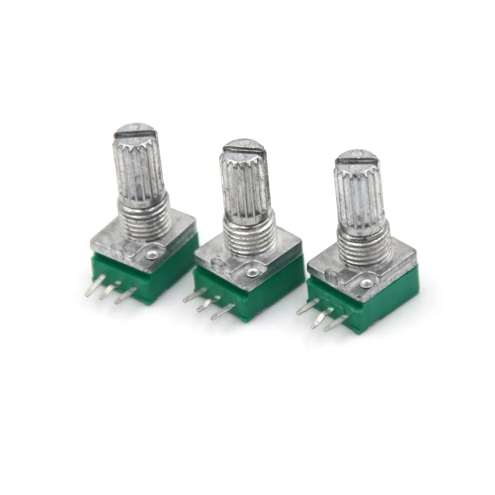3 шт. B10K 3Pin одиночный линейный поворотный потенциометр 15 мм накатанный вал