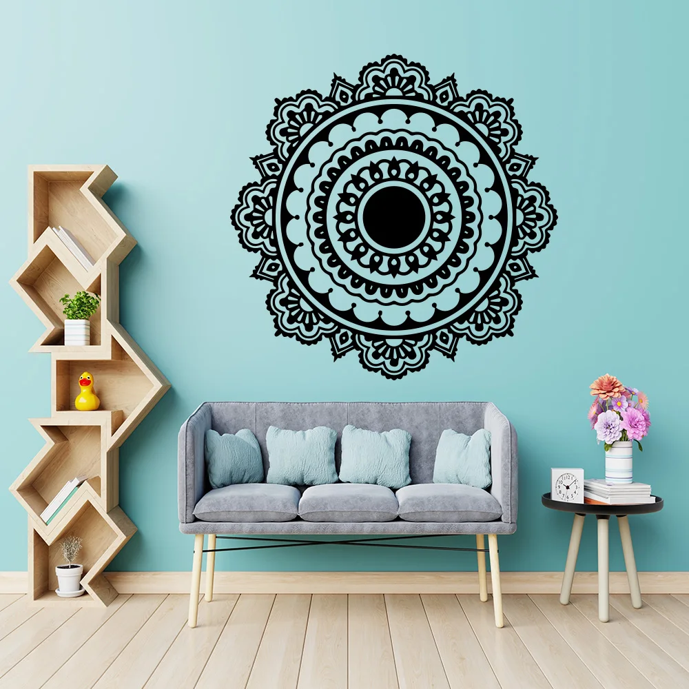 

Exquisite Mandala Buddhism India Wall Sticker Living Room Namaste Removable Vinyl Sticker Mural House Decoration Wallpaper LW172