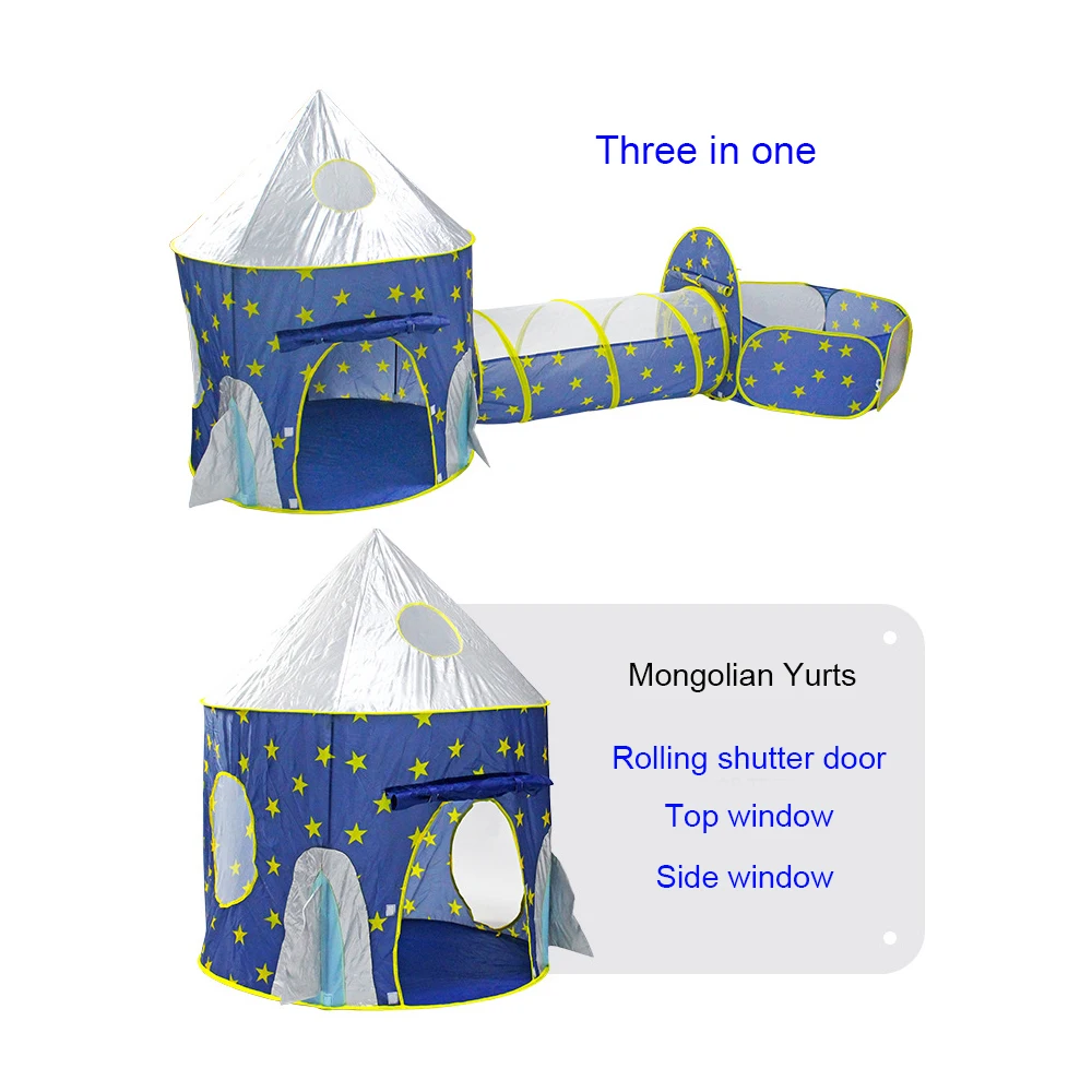 3 в 1 портативная палатка для детей складной туннель космический корабль сухой