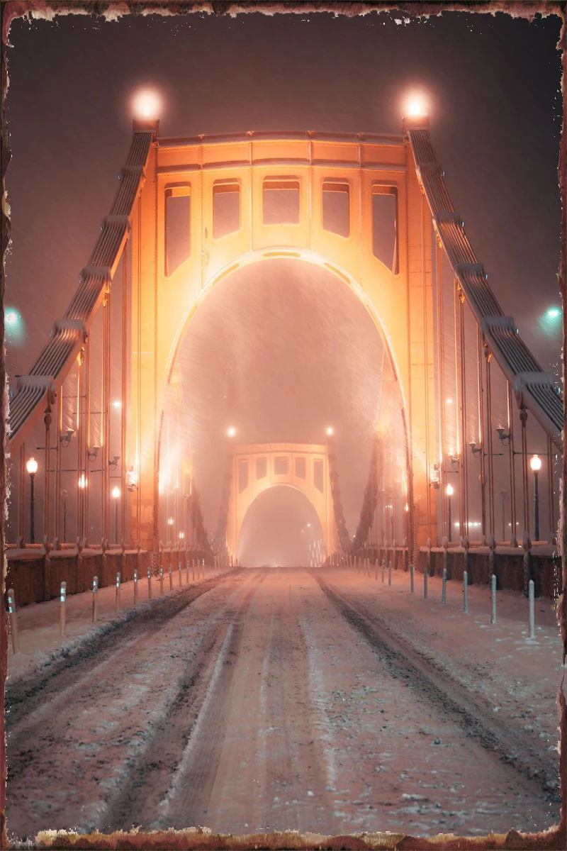 

Pittsburgh Bridge заснеженные жестяные пластины декор стен декор комнаты Ретро винтажный металлический знак жестяной знак для мужчин пещера кафе П...