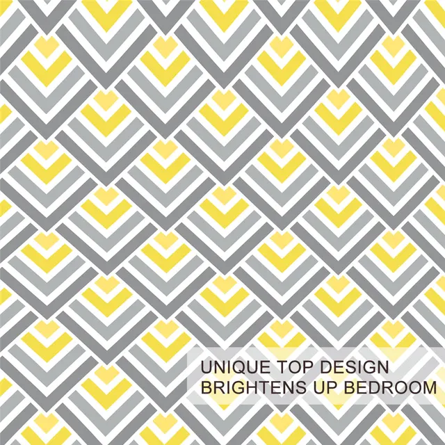 BlessLiving Geometric Bedding Set Yellow White Grey Duvet Cover Striped Bed Set King Size Modern Bedspread Cozy Home Decoration 3