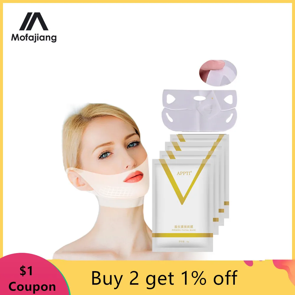 Маска для подтяжки лица похудения повязка Пояс V Форма патч 4D уменьшить двойной