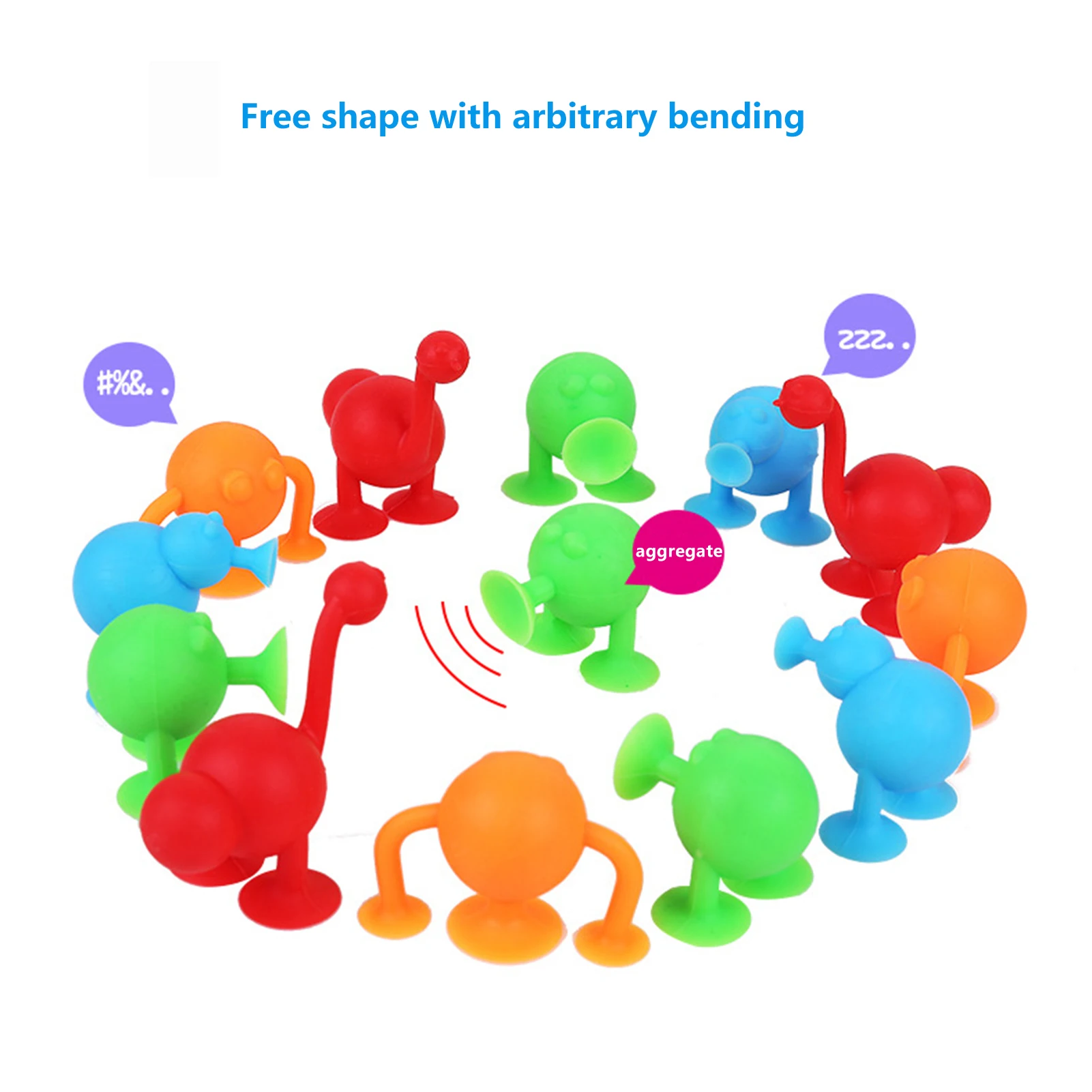 

Pop Suckers Toys Suction Cup Ball DIY Funny Silicone Construction Educational Toy Soft Blocks Sucker Toy Fun Sticky Game