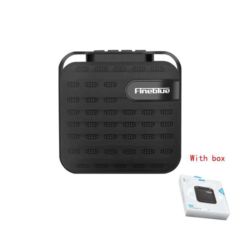Black with box Fineblue MK-16, регулятор баса, металлический Bluetooth беспроводной динамик hifi портативный Беспроводной приемник Поддержка наушники-вкладыши TWS с устройство Hands Free звонков сабвуфер - Цвет: Black with box