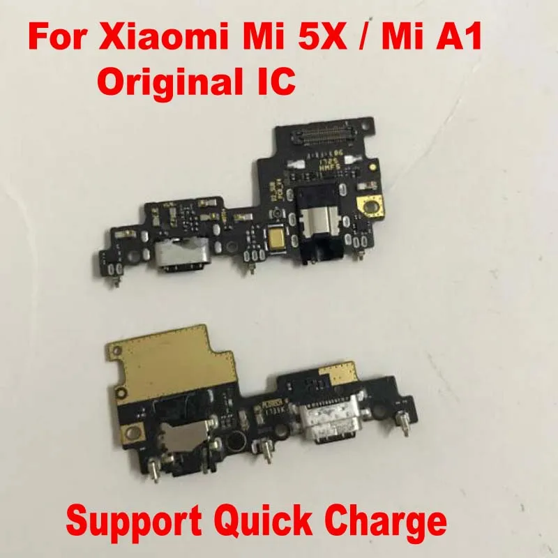 

100% Original Charging Port PCB Board USB Charge Dock Connector with Microphone Flex Cable For Xiaomi Mi 5X Mi5X Mi A1 MiA1