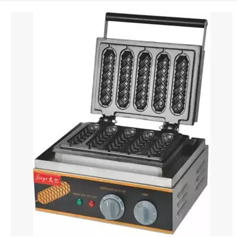

110/220V 5pcs Commercial Electric Lolly Waffle Maker Non-stick Ice Cream Skin Maker Machine EU/AU/UK/US Plug