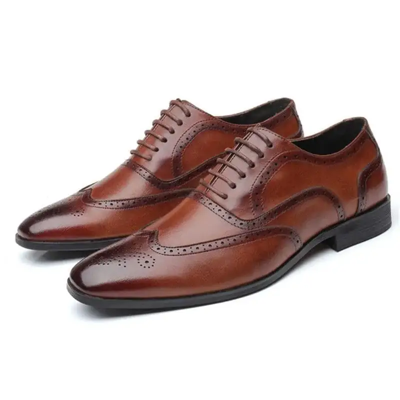 

Men's Leather Shoes Autumn New Fashion Simple And Light Formal Shoes Carved Design Men's Shoes Lace Up Trend Men's Shoes