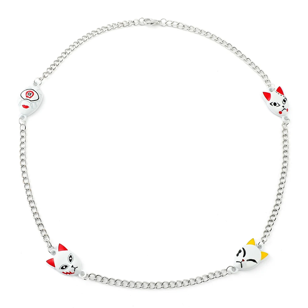 Japan Anime Demon Slayer Metal Necklace Fox Mask Neck Chain For Men Women Hip Hop Choker Film Jewelry Gift To Friends |