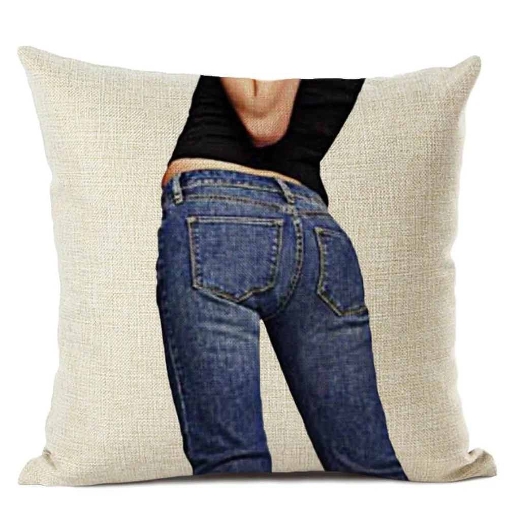 Модный Стильный чехол для подушки 45x45 см льняная наволочка гостиной дивана