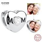 ELESHE, хороший подарок на день матери, 925 пробы серебро, мама сердцем на заказ Фото Подвески из бисера Браслет Fit Сделай Сам, ювелирное изделие