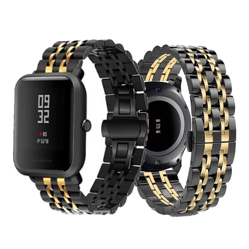 Браслет Для Xiaomi Amazfit ремешок Bip для huami Amazfit Pace Stratos gtr 47 мм ремешок из нержавеющей стали gts gtr 42 мм ремешок для часов