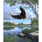 Алмазная вышивка с животными 5D, алмазная живопись, полная круглая мозаика орла, птица, картина стразы, вышивка крестиком, домашний декор