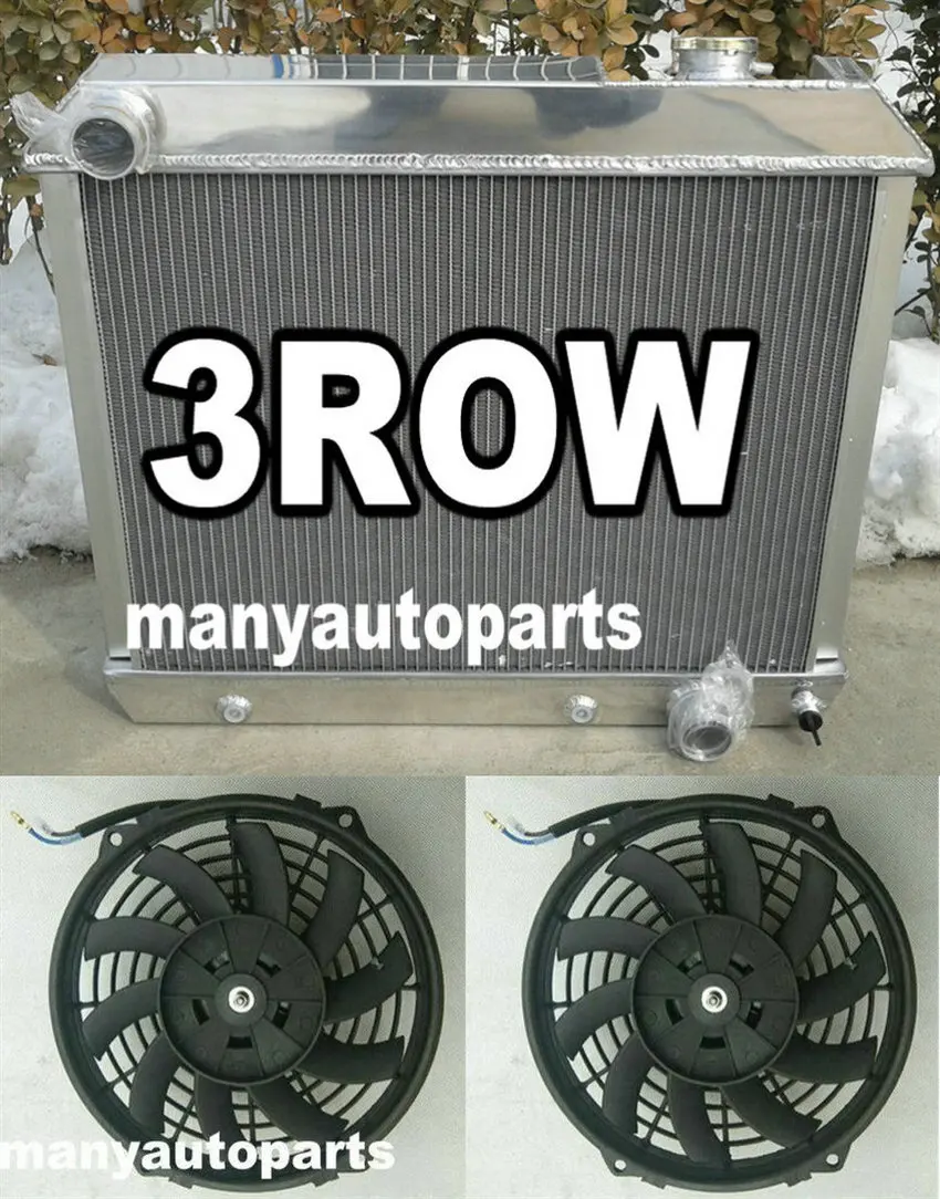 3 рядный алюминиевый радиатор и вентилятор для пикапа Chevy C10/C20/C30 K10/K20 1963 1966| |