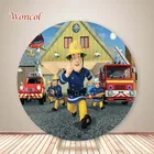 Woncol Fireman Sam фоны для фотосъемки с днем рождения Фото фоны ранняя эластичная круглая фотобудка реквизит