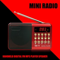 mini portable radio handheld rechargeable digital fm usb tf mp3 player speaker devices supplies supports tf card