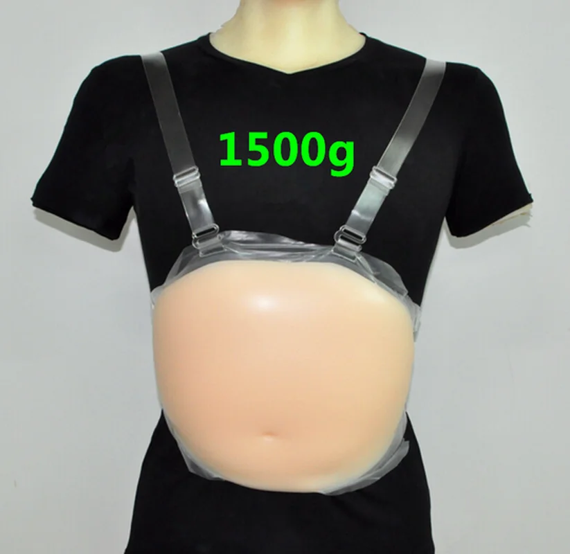 

4-5 Month 1500g Silicone Pregnancy Belly Fake Belly Pad Silicone Belly Jelly Bump Abdomen for False Pregnancy Crossdress