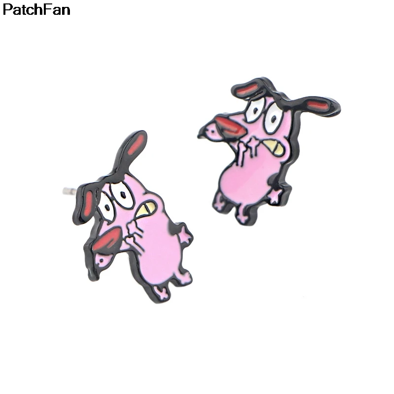 Patchfan смелость трусливые серьги с собаками Эмаль Шарм милый творческий para