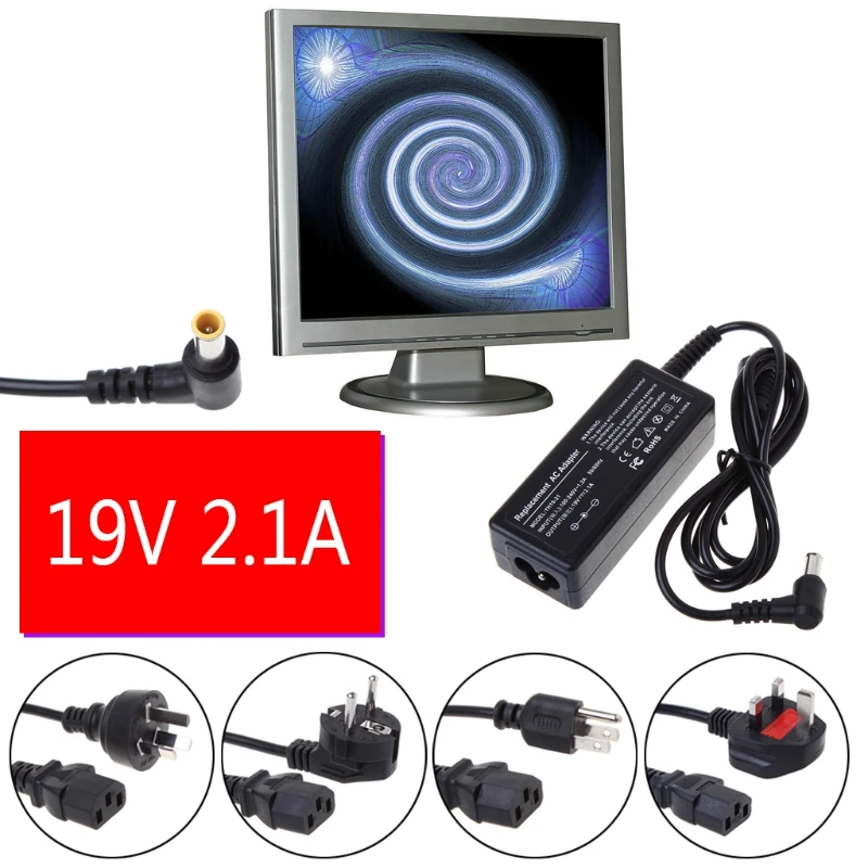 AC DC Power Supply Charger Adapter Cord Converter 19V 2.1A For LG Monitor LCD TV | Электроника