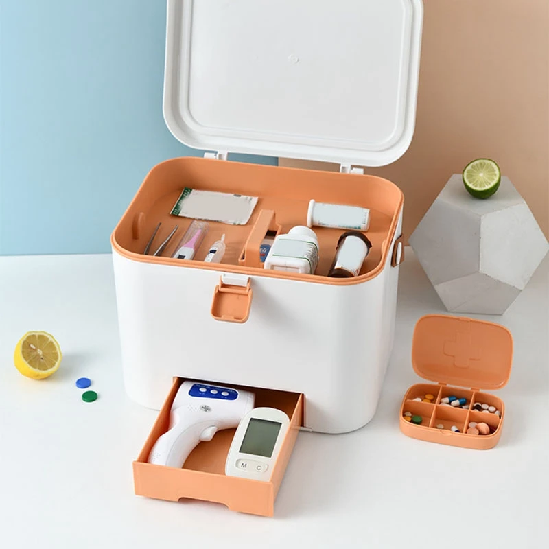 

Multifunctional Storage Box First Aid Kit Organizer With Handle Portable Kits Plastic Household Emergency Kit Box