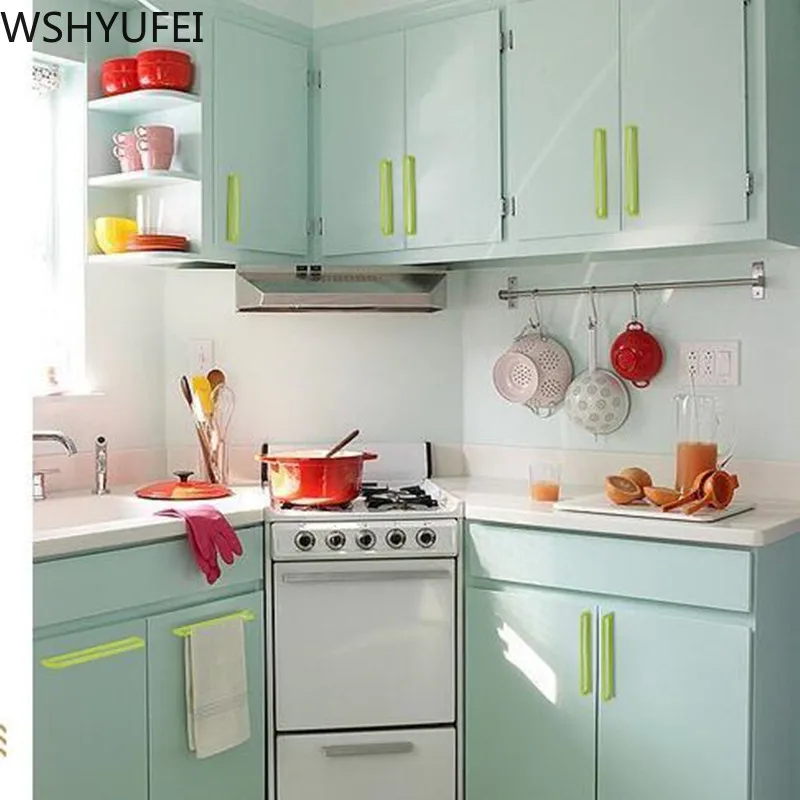 Зеленый из цинкового сплава дверные ручки для ящика шкафа Кухня Европейский