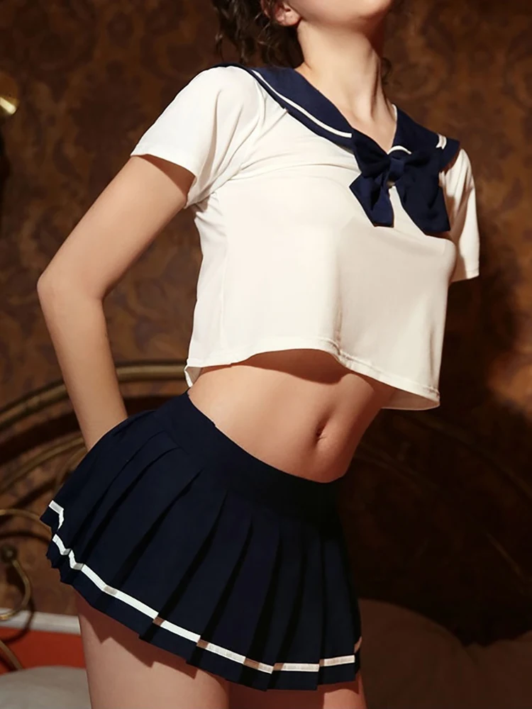 Сексуальное женское белье студент JK форма эротические горничной костюм