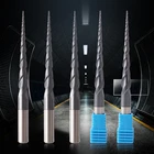 Вольфрамовые концевые фрезы VACK, 1 шт., из карбида вольфрама, конические Концевые Фрезы с ЧПУ для фрезы по дереву и металлу