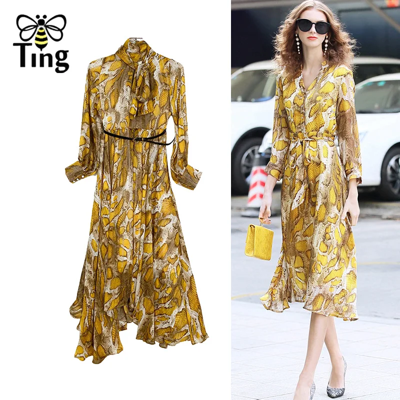 Tingfly 2020 дизайнерские винтажные платья для вечерние с леопардовым принтом и