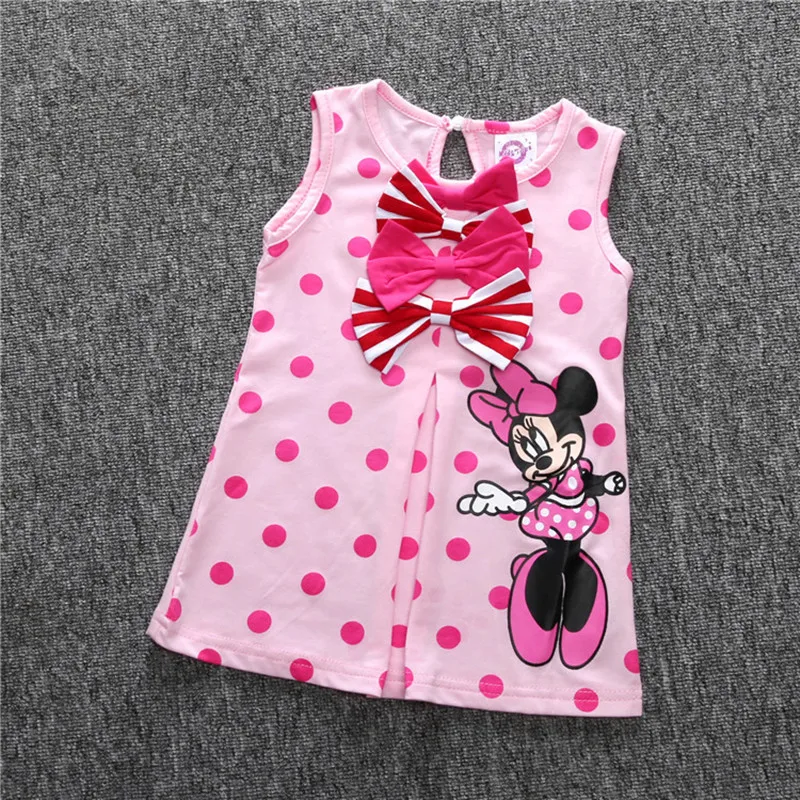 2019 Newborn Baby Girls Dresses Children Summer Sleeveless O-Neck Dress Kids Cotton Dot Character Clothes A-line Casual Clothing | Детская