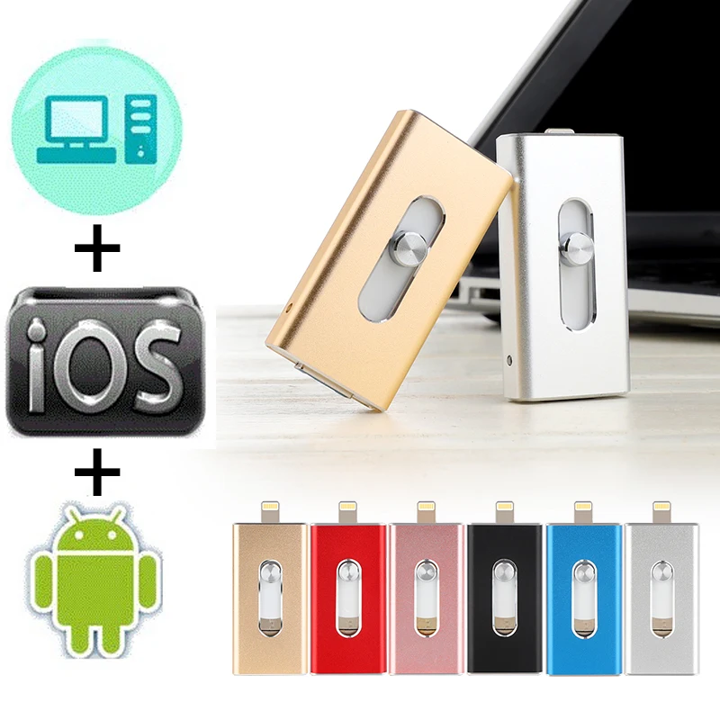 OTG USB флеш-накопитель USB 3,0 для iPhone/iPad/IOS/Android/PC 128 Гб 64 ГБ 32 ГБ 16 ГБ 8 ГБ флеш-накопитель 3 в 1 высокоскоростной флеш-накопитель