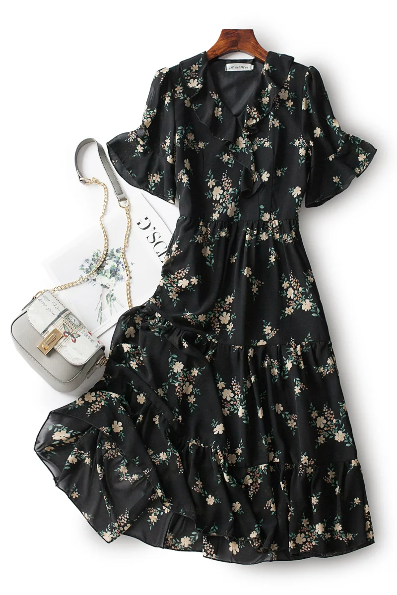 

Net Red Small Fresh, Suitable for Taking Photos with Floral Skirt Summer Dress Xiansen Department Show