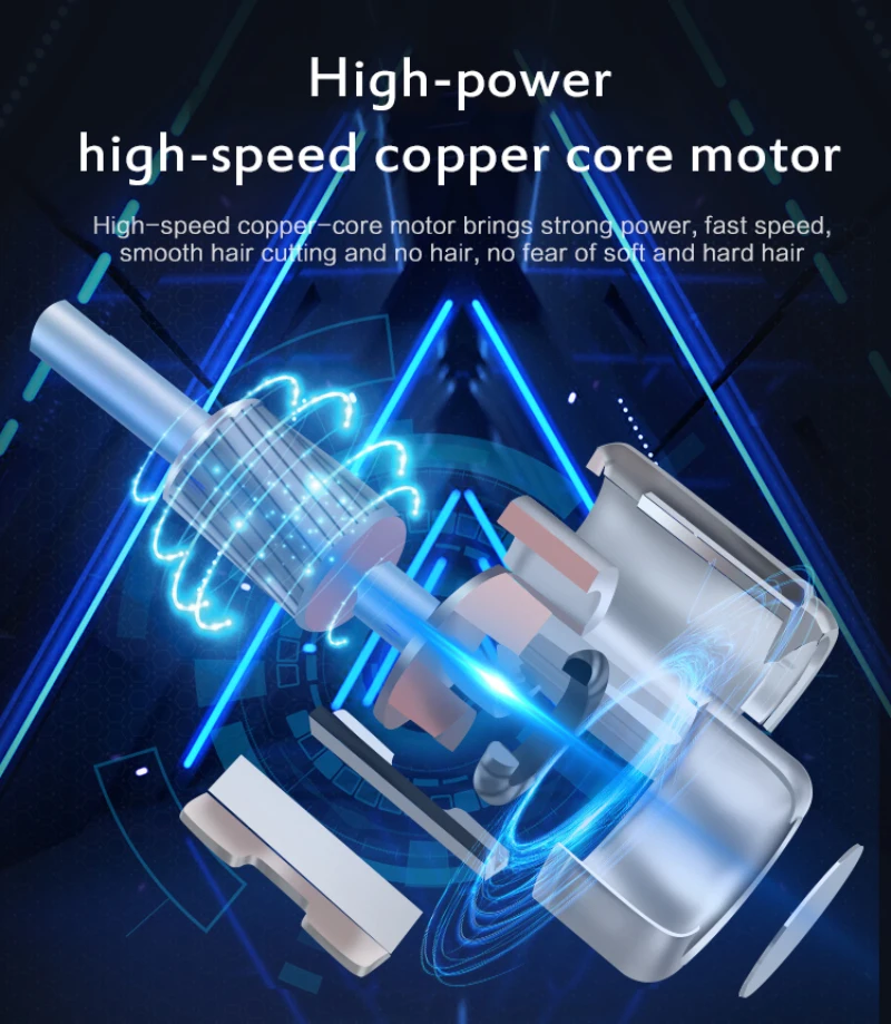 Однотонная Металлическая машинка для стрижки волос беспроводной электрический