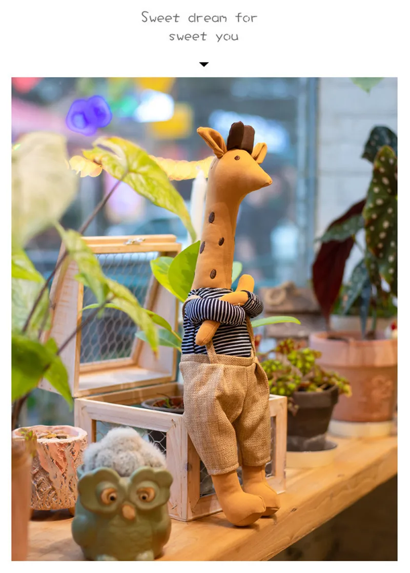 Милая креативная красная сетчатая кукла Жираф 45 см плюшевые игрушки с длинной