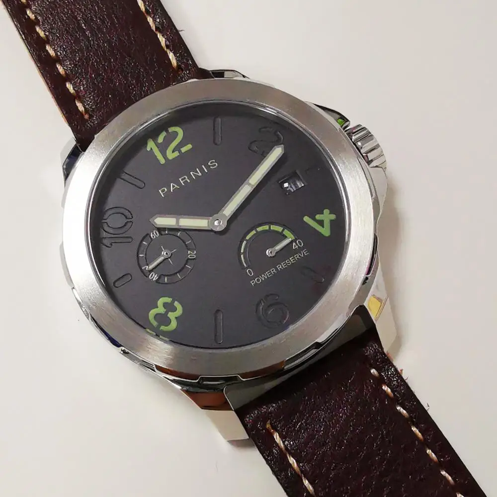 Parnis 44 мм стальной чехол сапфировое стекло светящийся циферблат запасная