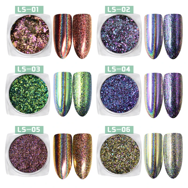 0 2 г/кор. лазерный Chameleonpigment голографический ногтей хлопья волшебное зеркало